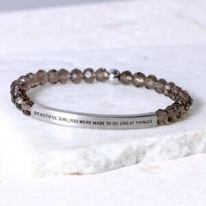 The Inspiration Co "Inspire Me" Bracelet, Black Diamond Crystal (S 6-7in) / NIB